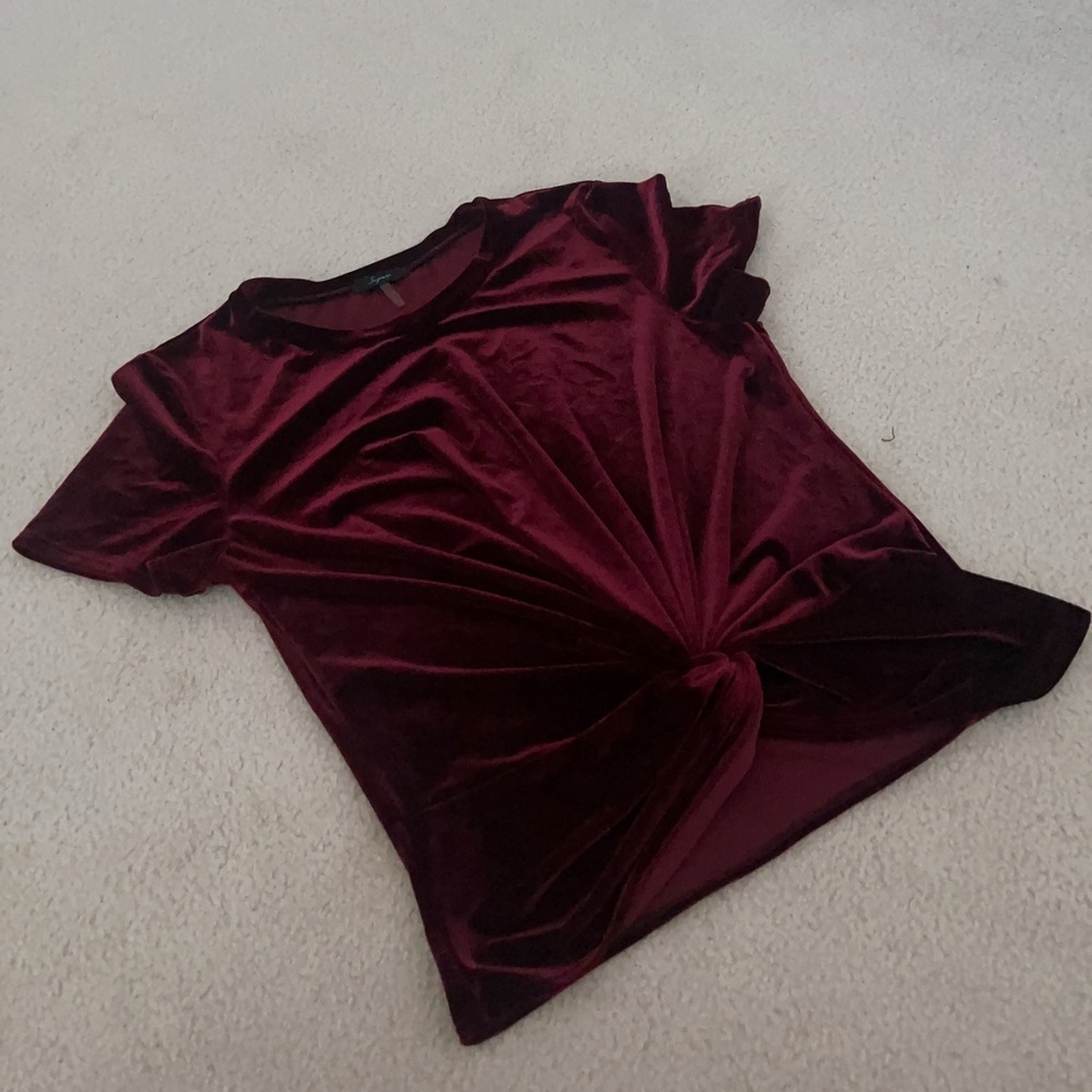 Nordstrom Soprano Twist Front Velvet Tee